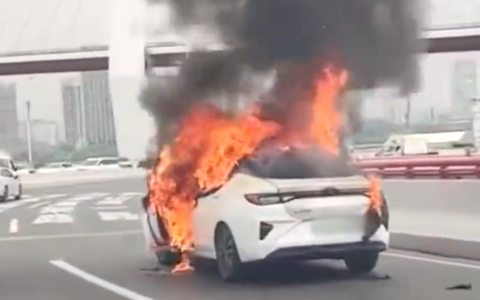 上海一新能源车起火烧成空壳 官方通报：正在调查原因
